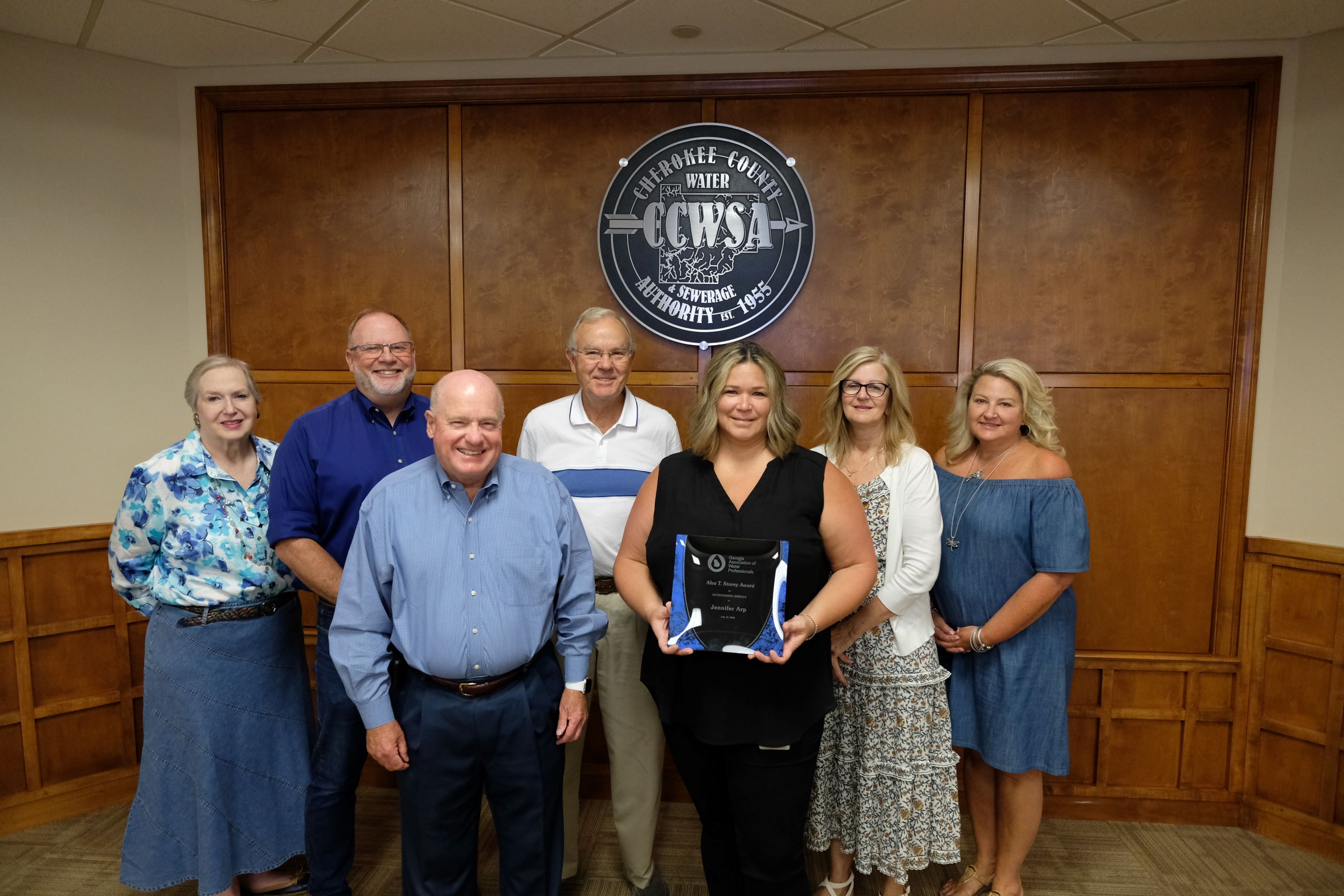 Jennifer Arp, Environmental Affairs' Assistant Manager, received the Georgia Association of Water Professionals (GAWP) Alva T. Storey Award at the Annual conference in Savannah in July 2022.